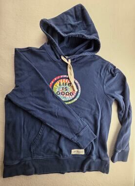 Life Is Good Spread Good Vibes Pullover Hoodie Size Medium